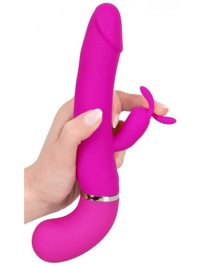 Лиловый вибратор-кролик с функцией сквирта Cumshot Rabbit Vibrator - 24 см.