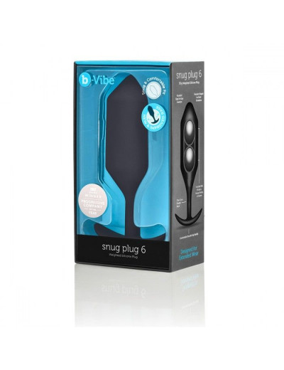 Черная анальная пробка для ношения B-vibe Snug Plug 6 - 17 см.