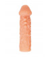 Телесная закрытая насадка с шершавой головкой Cock Sleeve 007 Size M - 15,6 см.