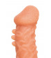 Телесная закрытая насадка с шершавой головкой Cock Sleeve 007 Size M - 15,6 см.