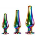 Набор из 3 радужных анальных пробок Rainbow Metal Plug Set