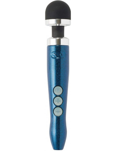 Синий беспроводной вибратор Doxy Die Cast 3R Rechargeable Wand - 28 см.