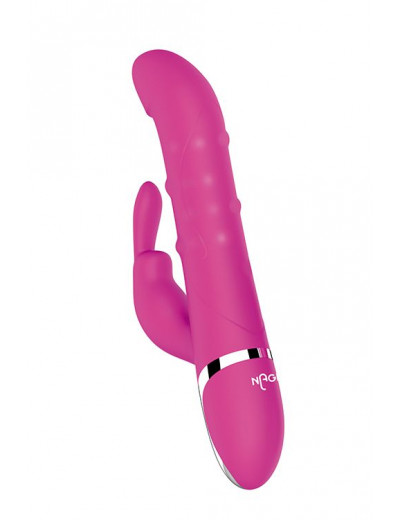 Розовый вибратор-кролик N 40 RECHARGEABLE DUO VIBRATOR - 24 см.
