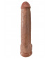 Кофейный фаллоимитатор-гигант 15  Cock with Balls - 40,6 см.