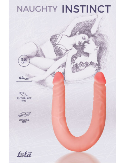 Двусторонний фаллоимитатор Naughty Instinct - 44 см.