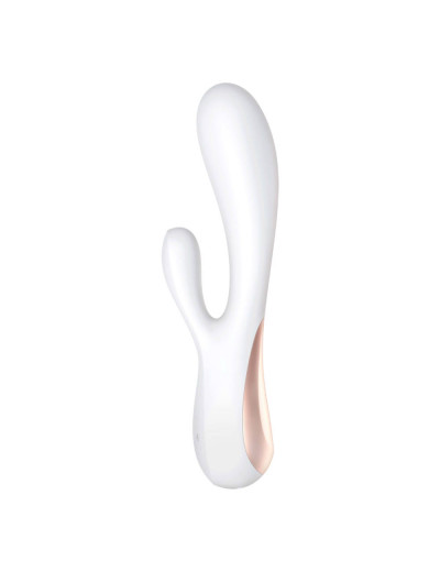 Белый вибратор-кролик Satisfyer Mono Flex с управлением через приложение - 20,4 см.