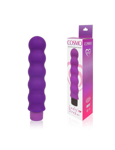 Фиолетовый силиконовый вибратор-елочка Cosmo - 15 см.