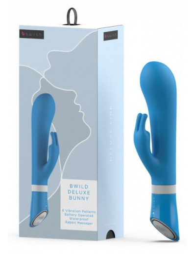 Голубой вибратор-кролик Bwild Deluxe Bunny - 19,3 см.