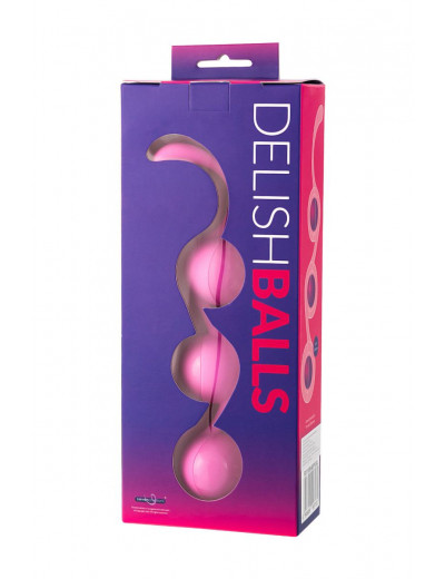 Розовые тройные вагинальные шарики из силикона DELISH BALLS