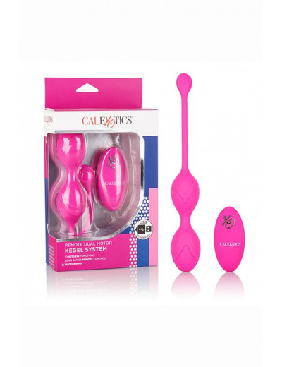 Розовые вагинальные шарики с ДУ и функцией памяти Remote Dual Motor Kegel System