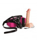 Телесный страпон с креплением на поясе кольцом SEXXBIAN 8INCH DONG AND HARNESS - 20 см.