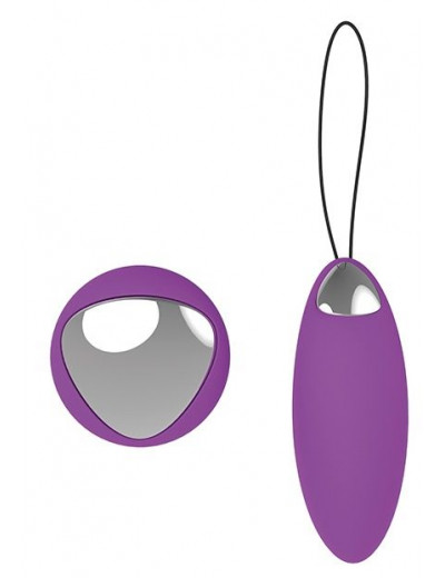 Фиолетовое перезаряжаемое виброяйцо Remote Duo Pleasure