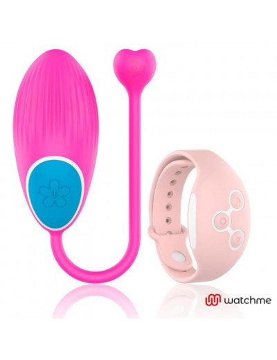 Розовое виброяйцо с нежно-розовым пультом-часами Wearwatch Egg Wireless Watchme