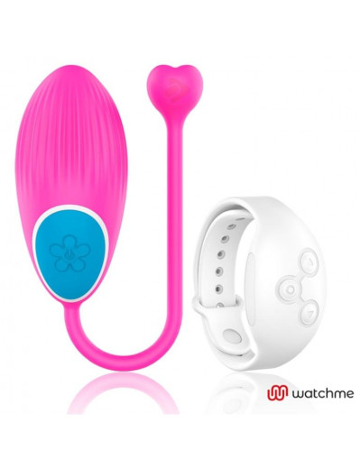 Розовое виброяйцо с белым пультом-часами Wearwatch Egg Wireless Watchme