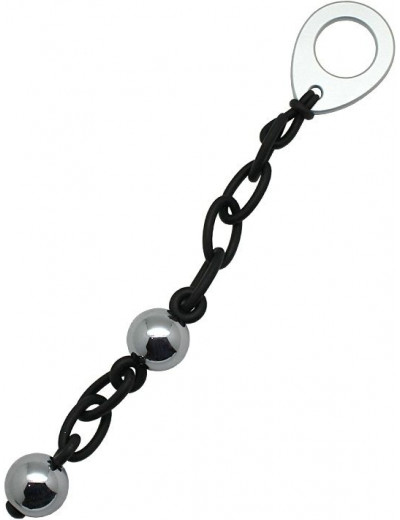 Серебристые вагинальные шарики Love in Chains на силиконовой цепочке