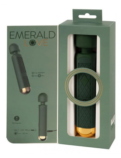 Зеленый wand-вибромассажер Luxurious Wand Massager - 22,2 см.