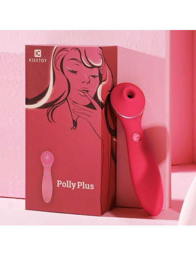 Красный мембранный вибростимулятор клитора Polly Plus - 16,8 см.