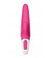 Ярко-розовый вибратор  Satisfyer Mr. Rabbit с клиторальным отростком - 22,1 см.