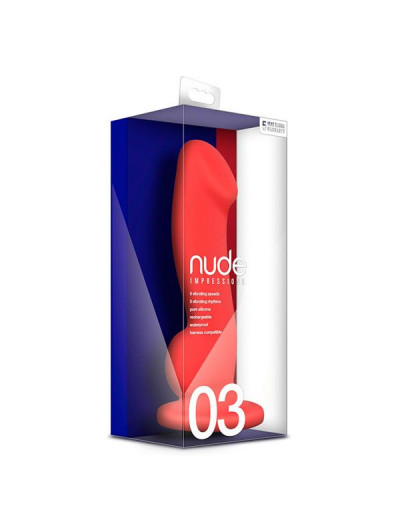 Красный перезаряжаемый вибратор VIBE 03 - 18,5 см.