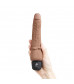 Кофейный анальный вибратор 7  Slim Anal Realistic Vibrator - 20 см.