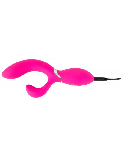 Ярко-розовый вибратор-кролик Bendable Rabbit Vibrator - 19,8 см.
