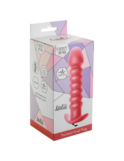 Розовая анальная вибропробка Twisted Anal Plug - 13 см.