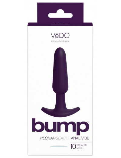 Фиолетовая анальная вибровтулка VeDO Frisky Bunny - 12,8 см.