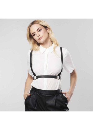Чёрная упряжь с крестом на спинке MAZE X HARNESS