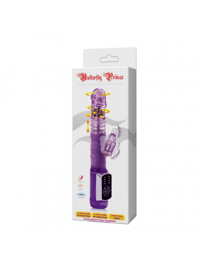 Фиолетовый вибратор хай-тек Butterfly Prince - 24 см.
