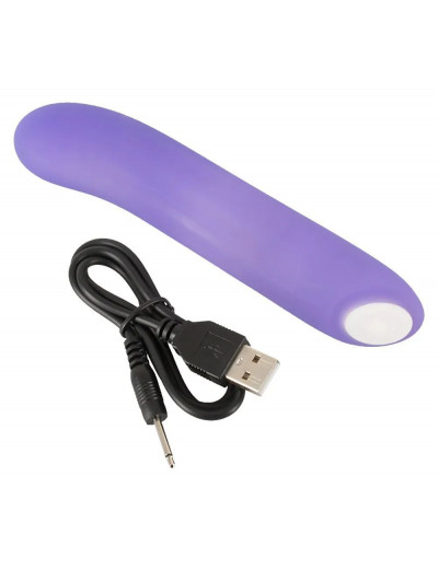 Фиолетовый мини-вибратор Flashing Mini Vibe - 15,2 см.