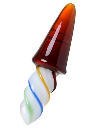 Коническая стеклянная анальная втулка Sexus Glass - 16 см.