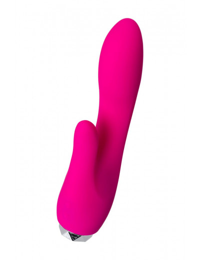 Розовый вибратор с клиторальным стимулятором L EROINA - 18 см.