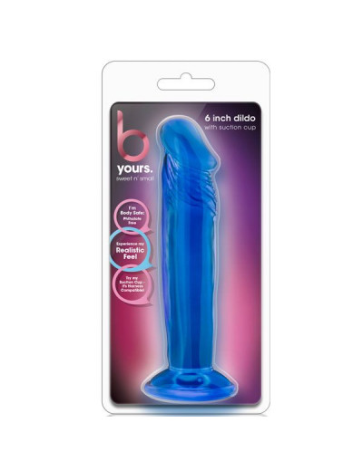 Синий анальный фаллоимитатор Sweet N Small 6 Inch Dildo With Suction Cup - 16,5 см.
