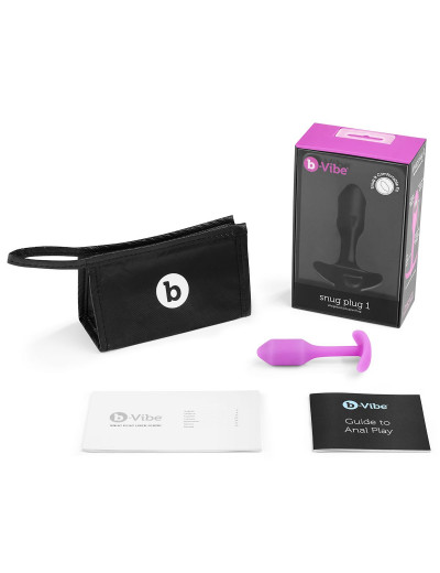 Розовая пробка для ношения B-vibe Snug Plug 1 - 9,4 см.
