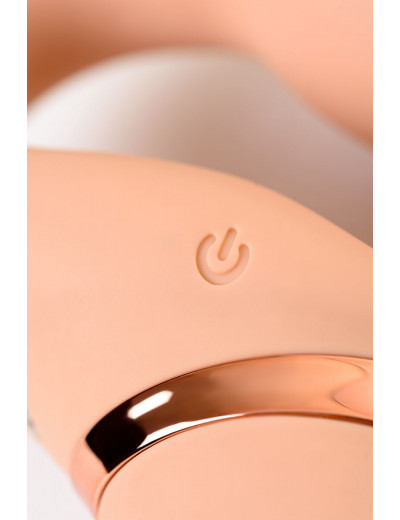 Телесный безремневой вибрострапон Vibrating Bendable Strap-On L