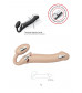 Телесный безремневой вибрострапон Vibrating Bendable Strap-On L