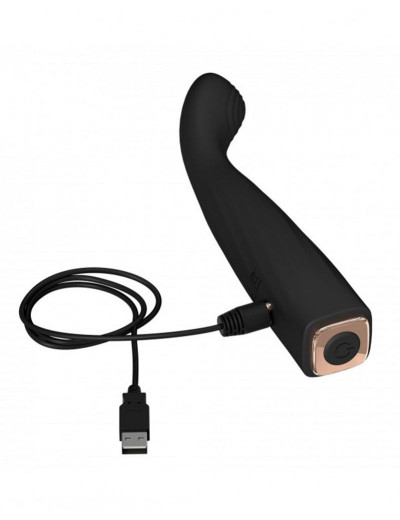 Черный вибратор для G-стимуляции Vibrating Feel Me - 15 см.