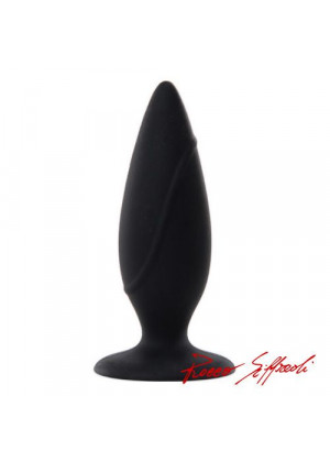 Чёрная силиконовая анальная пробка ROCCO ANAL PLUG LARGE - 12,7 см.