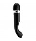 Черный мощный жезловый вибратор с изогнутой ручкой Charming Massager - 24 см.