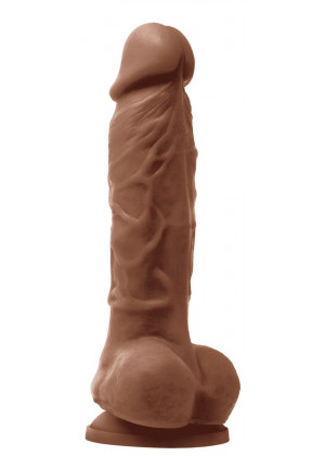 Коричневый фаллоимитатор на присоске 5 Dildo - 18 см.