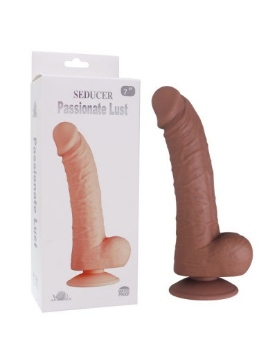 Коричневый фаллоимитатор SEDUCER Passionate Lust - 22 см.