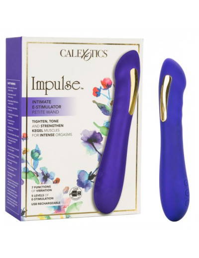 Фиолетовый вибратор с электростимуляцией Intimate E-Stimulator Petite Wand - 18,5 см.