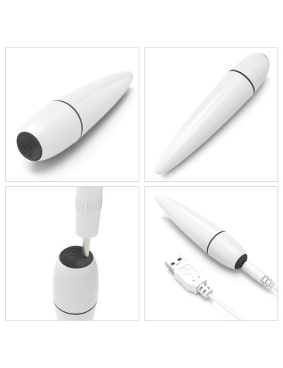 Белый мини-вибратор IJOY Rechargeable Power Play - 10,5 см.