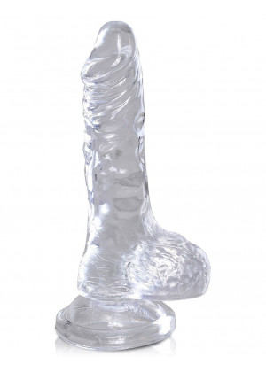 Прозрачный фаллоимитатор King Cock Clear 4  Cock with Balls - 12,7 см.