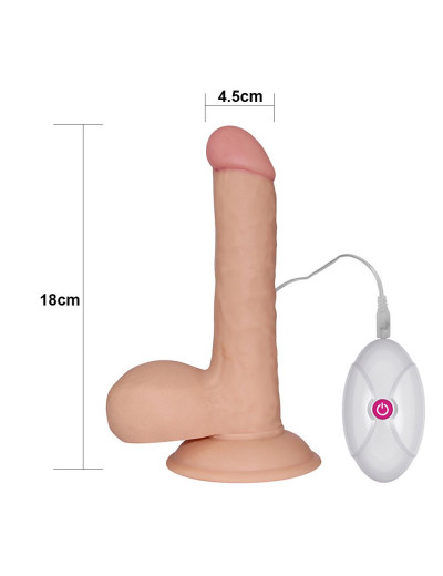 Вибратор-реалистик с выносным пультом The Ultra Soft Dude - 18 см.