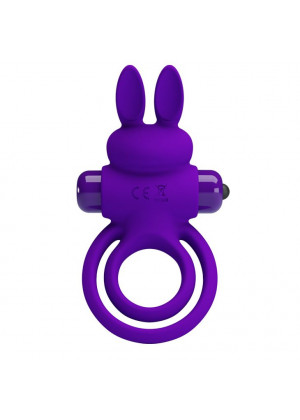 Фиолетовое эрекционное кольцо с вибростимуляцией клитора Vibrant Penis Ring III