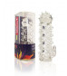 Закрытая прозрачная насадка Crystal sleeve с усиками и пупырышками - 13,5 см.