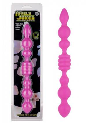 Розовый анальный стимулятор Lovely Juicer Double Ended Butt Plug - 25,4 см. 