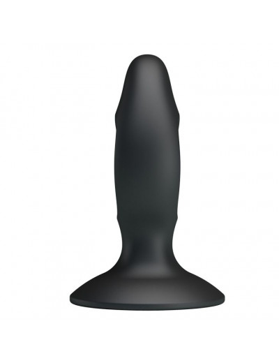 Чёрный массажёр простаты Silicone Butt Plug - 9,3 см.
