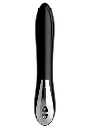 Черный вибромассажер MAGIC BLACK TULIP - 22 см.